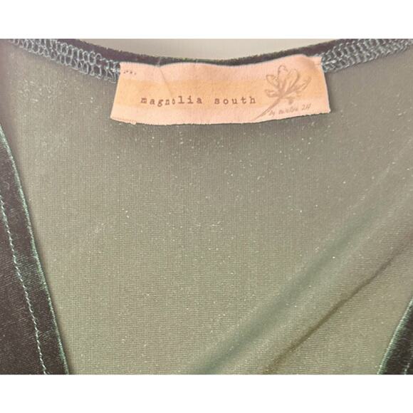 Magnolia South Velvet Emerald Green Maxi Dress. Elegant, Retro A-line. .Holidays - Picture 5 of 9